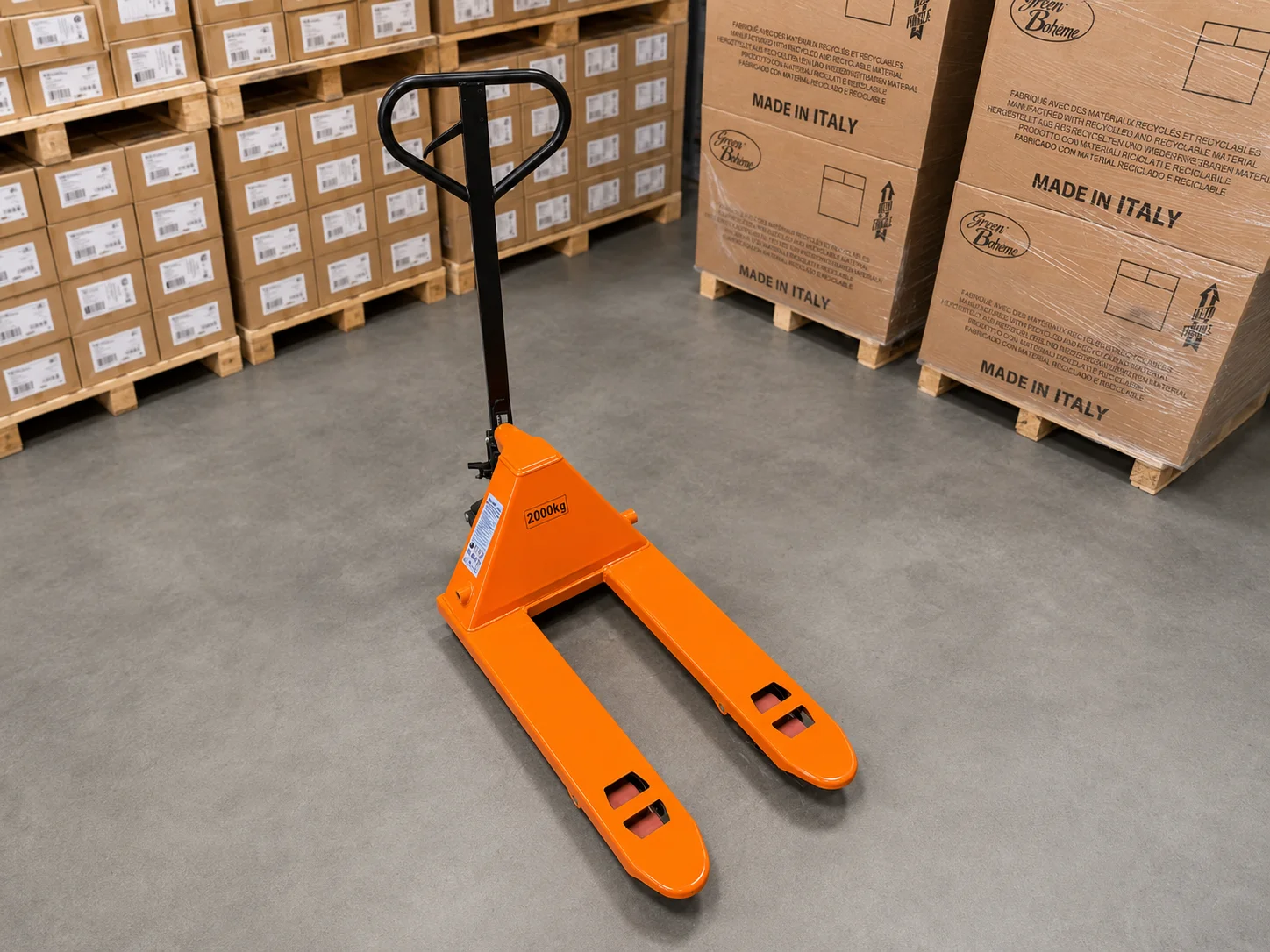 Teslift kratki ručni paletar 2000 kg – 550 × 800 mm – PU točkići