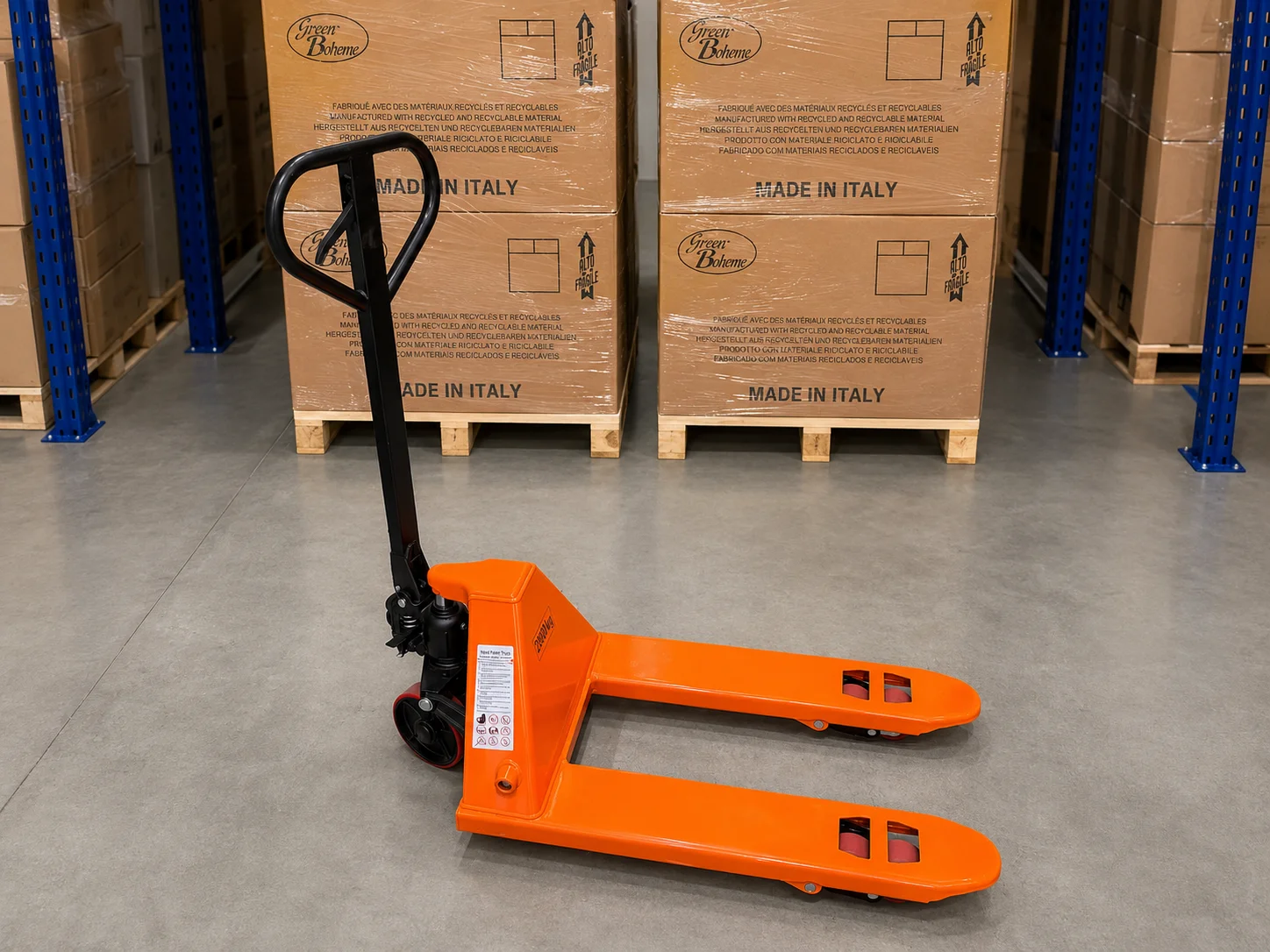 Teslift kratki ručni paletar 2000 kg – 550 × 800 mm – PU točkići