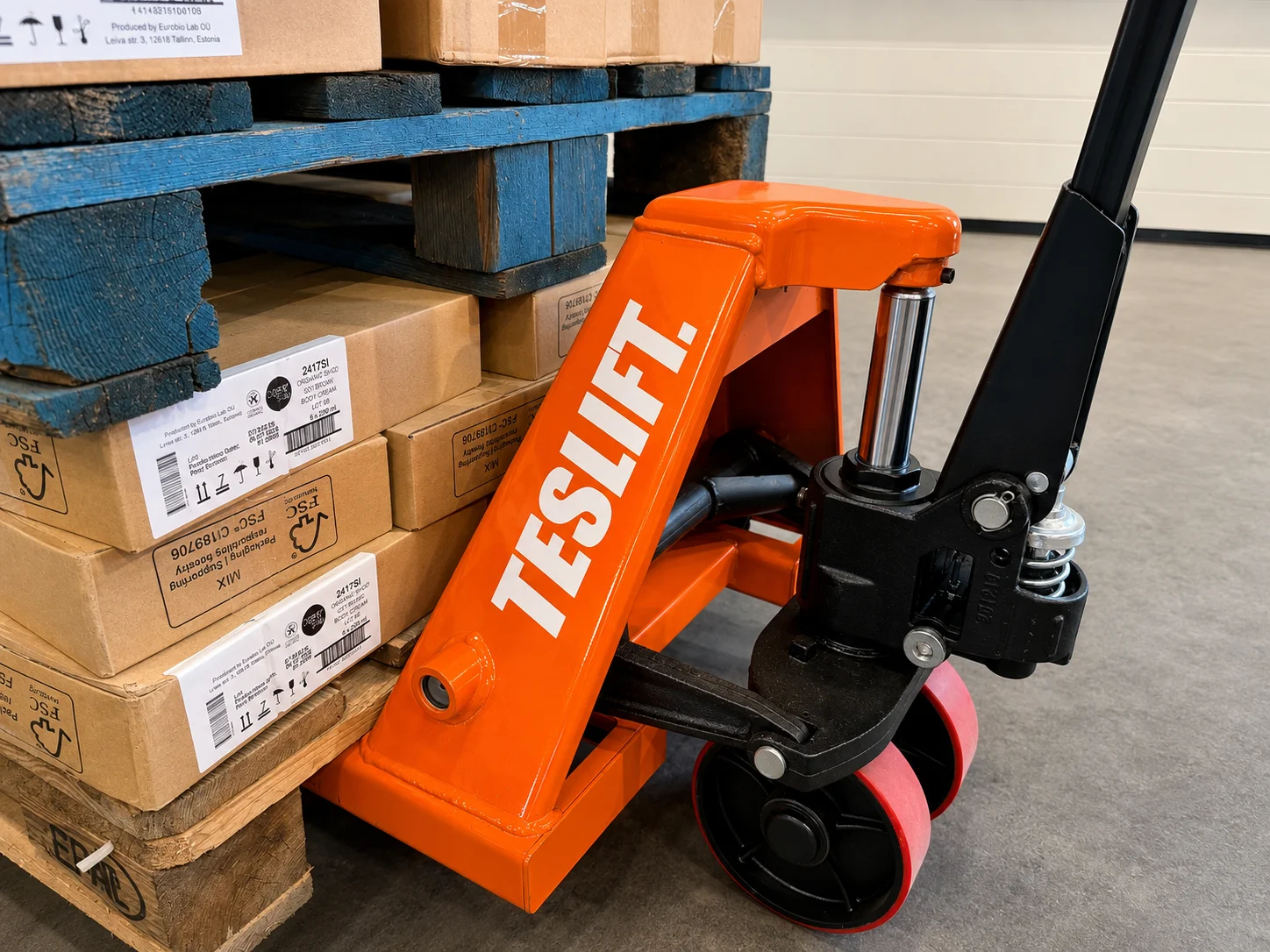 Teslift ručni paletar 3000 kg – 550 × 1150 mm – PU točkići